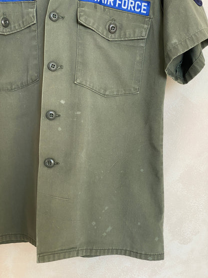 Medium Authentic Vintage 1977 US Army OG 507 Fatigue Shirt | Classic Military Style | USA Vintage BCN-AJ357 Studio