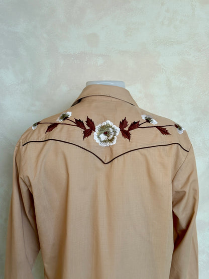 Size M. Authentic 70’s H Kenny Rogers embroidered shirt Western Shirt-AJ357 Studio