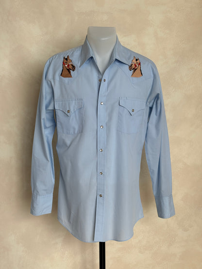 Size M. Authentic 70s Ely embroidered Western Shirt-AJ357 Studio