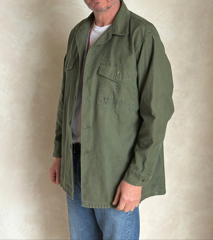 XL, Authentic 1966 US Army OG-107 Fatigue Shirt – Vietnam War Era Small