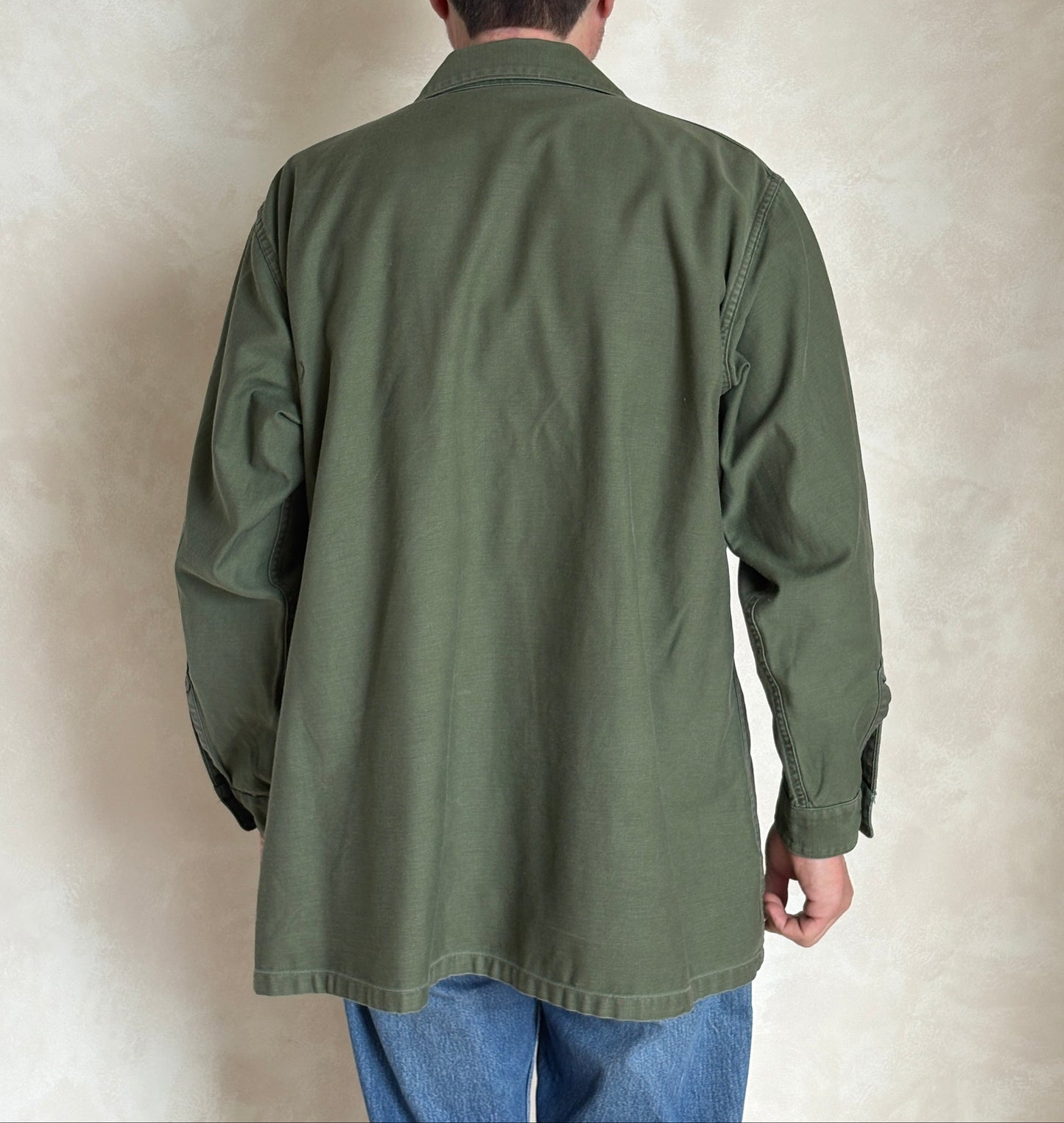 XL, Authentic 1966 US Army OG-107 Fatigue Shirt – Vietnam War Era Small