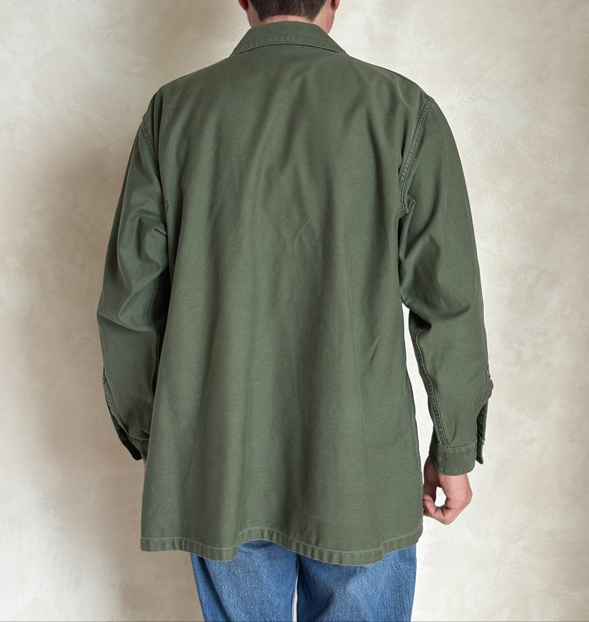 XL, Authentic 1966 US Army OG-107 Fatigue Shirt – Vietnam War Era-AJ357 Studio