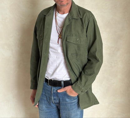 XL, Authentic 1966 US Army OG-107 Fatigue Shirt – Vietnam War Era Small