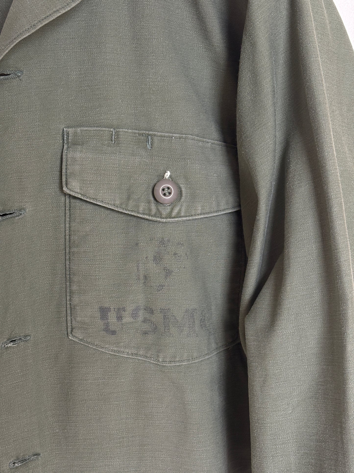 XL, Authentic 1966 US Army OG-107 Fatigue Shirt – Vietnam War Era Small
