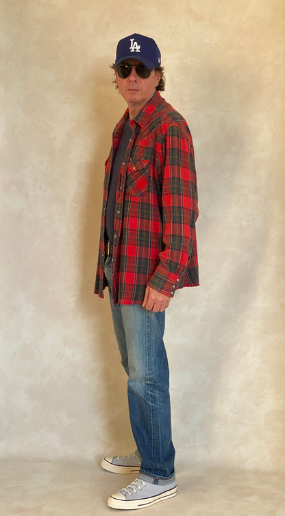 XL Vintage 80’s Plaid Flannel Western Shirt | Classic Retro Style | USA Vintage BCN-AJ357 Studio