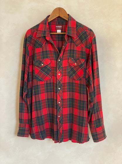 XL Vintage 80’s Plaid Flannel Western Shirt | Classic Retro Style | USA Vintage BCN-AJ357 Studio