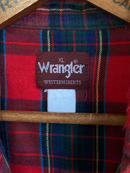 XL Vintage 80’s Plaid Flannel Western Shirt | Classic Retro Style | USA Vintage BCN-AJ357 Studio
