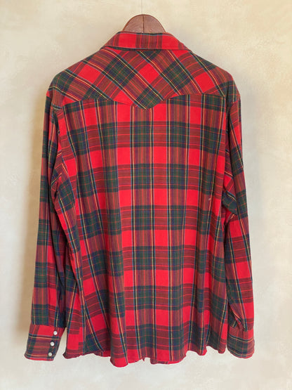 XL Vintage 80’s Plaid Flannel Western Shirt | Classic Retro Style | USA Vintage BCN-AJ357 Studio