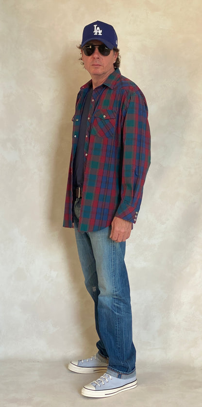 Large. Vintage 90’s plaid Flannel western shirt-AJ357 Studio