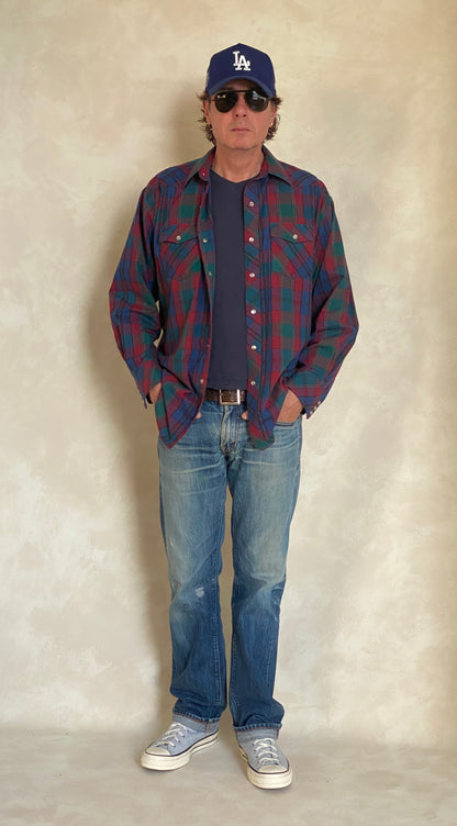 Large. Vintage 90’s plaid Flannel western shirt-AJ357 Studio