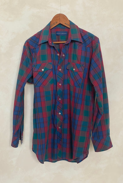 Large. Vintage 90’s plaid Flannel western shirt-AJ357 Studio