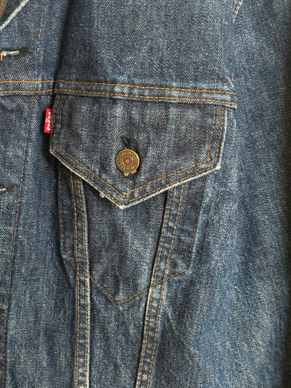 Size 48US / 58EU. Vintage Early 70s 2 pocket Levi’s Denim Jacket 70505 – Single Stitch, Made in USA