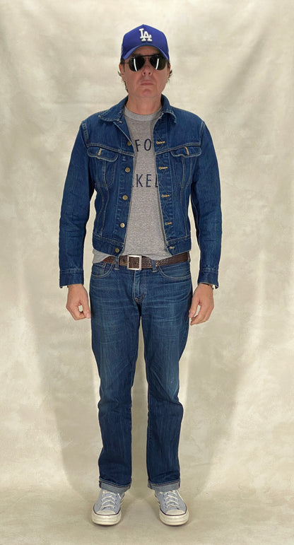 Size 36US / 46EU .Vintage 80s Lee Denim Shirt – 2 Pockets, Made in USA, Classic Workwear-AJ357 Studio