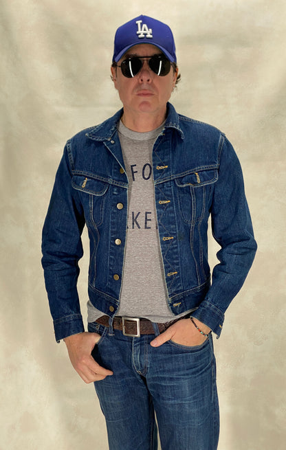 Size 36US / 46EU .Vintage 80s Lee Denim Shirt – 2 Pockets, Made in USA, Classic Workwear-AJ357 Studio
