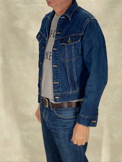 Size 36US / 46EU .Vintage 80s Lee Denim Shirt – 2 Pockets, Made in USA, Classic Workwear-AJ357 Studio