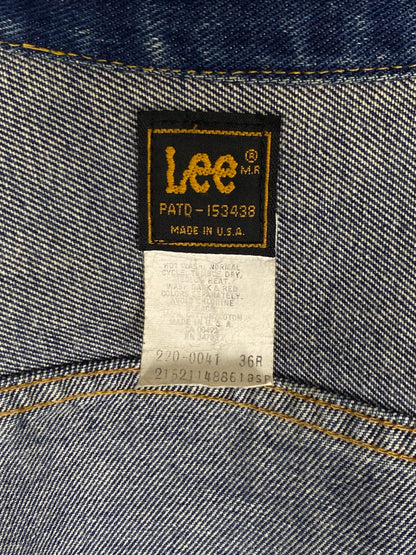 Size 36US / 46EU .Vintage 80s Lee Denim Shirt – 2 Pockets, Made in USA, Classic Workwear-AJ357 Studio
