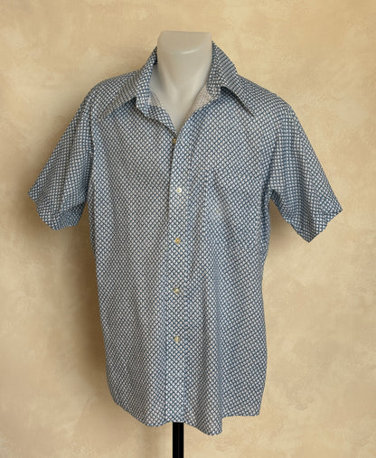 Size M. Vintage 70’s Patterned Shirt – Bold Print – Festival / Boho Retro Style-AJ357 Studio