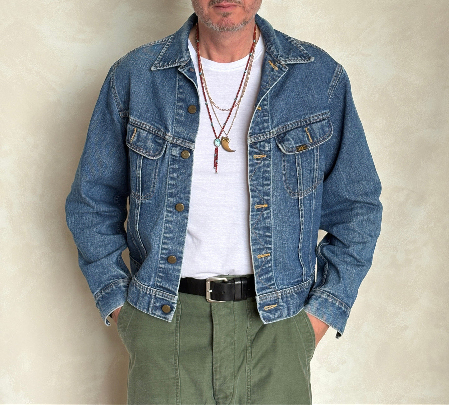 Vintage 80s Lee  Denim Jacket | 2 Pockets | Made in Canada | Size 40US / 50EU