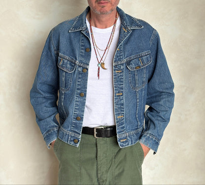 Vintage 80s Lee  Denim Jacket | 2 Pockets | Made in Canada | Size 40US / 50EU