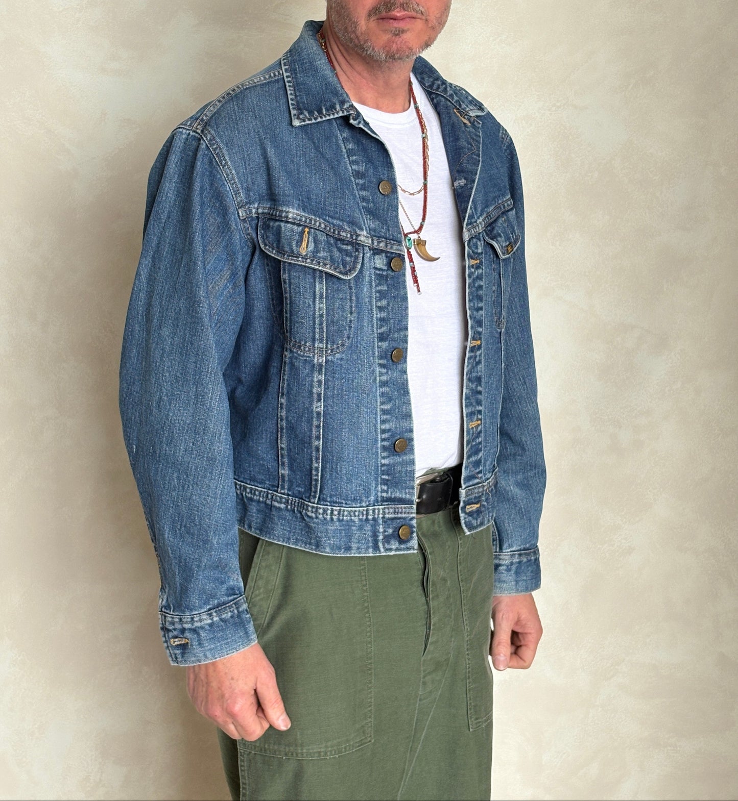 Vintage 80s Lee  Denim Jacket | 2 Pockets | Made in Canada | Size 40US / 50EU