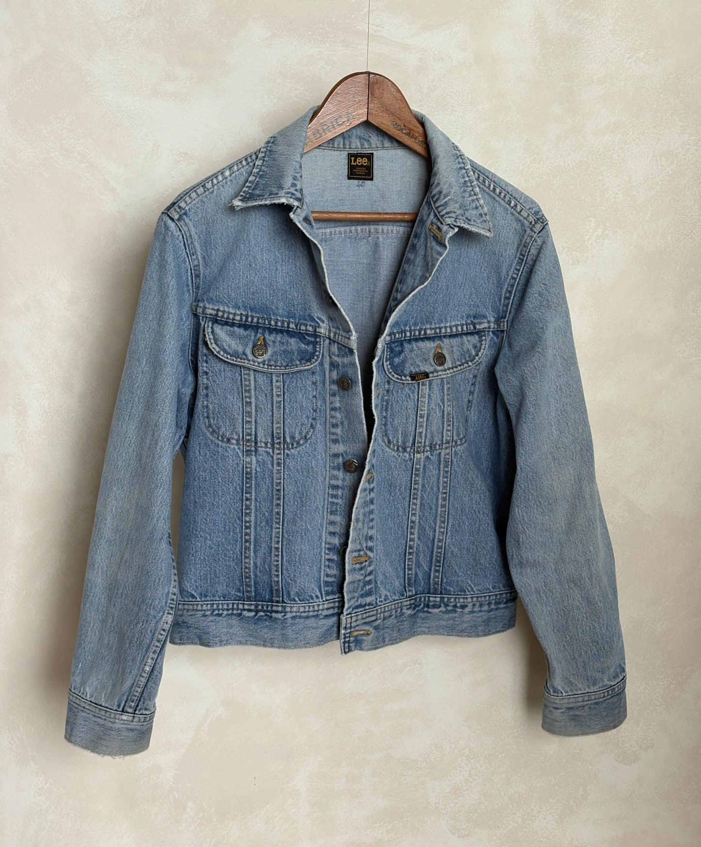 Vintage 80s Lee  Denim Jacket | 2 Pockets | Made in Canada | Size 42US / 52EU