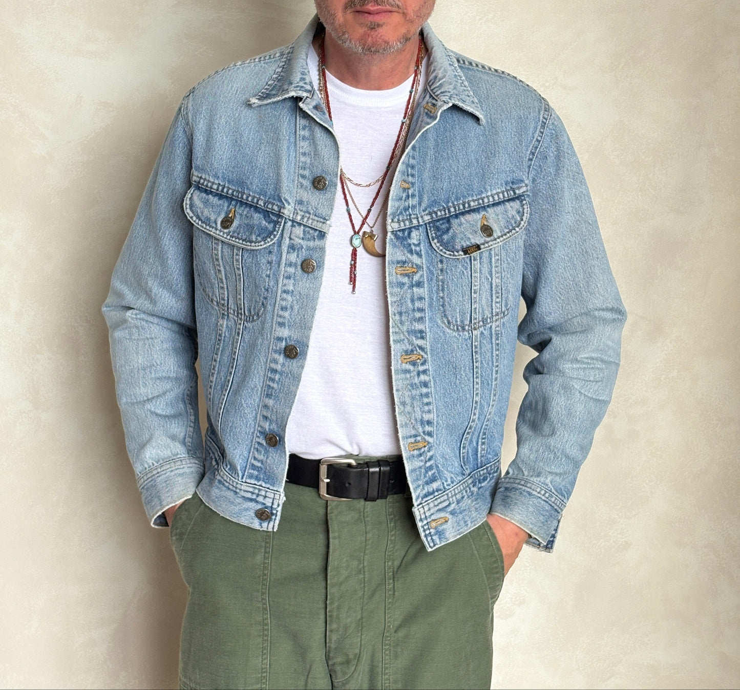 Vintage 80s Lee  Denim Jacket | 2 Pockets | Made in Canada | Size 42US / 52EU