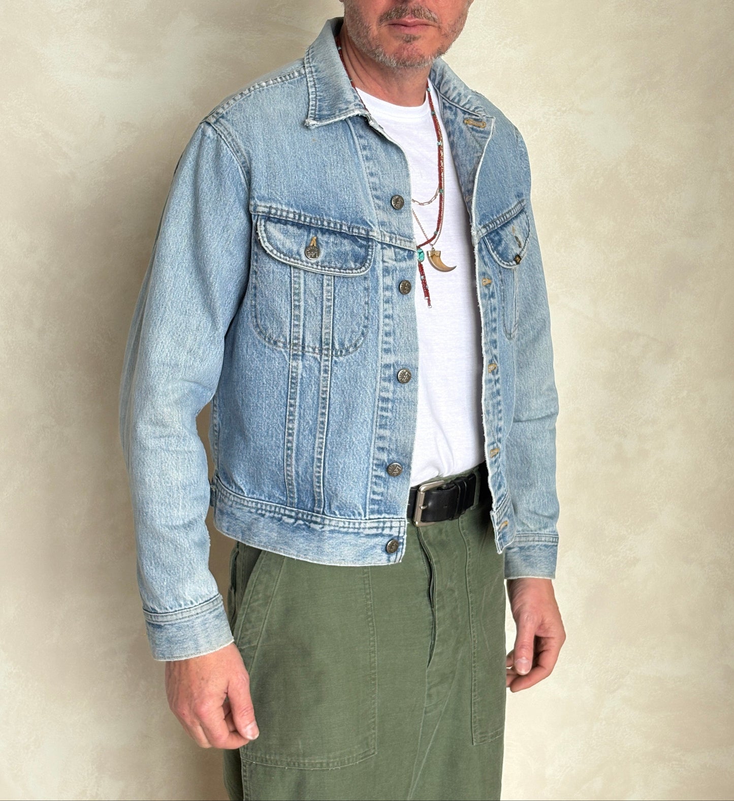 Vintage 80s Lee  Denim Jacket | 2 Pockets | Made in Canada | Size 42US / 52EU