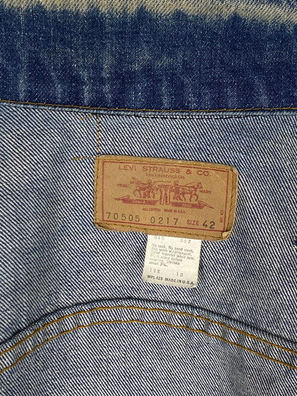 Size 42US / 52EU Vintage Late 70s Levi’s 70505 Denim Jacket – 2 Pocket, Made in USA, Classic Trucker-AJ357 Studio