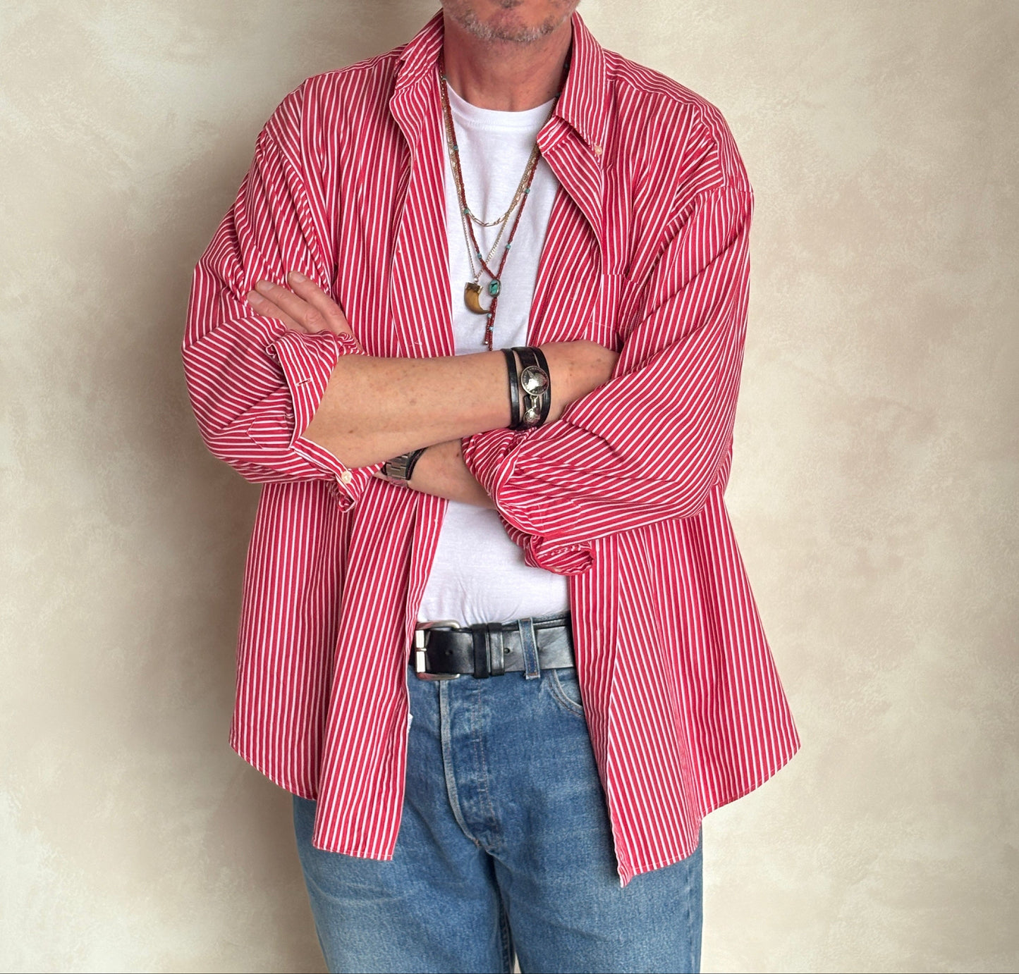 Ralph Lauren BIG SHIRT Striped Button-Down Shirt