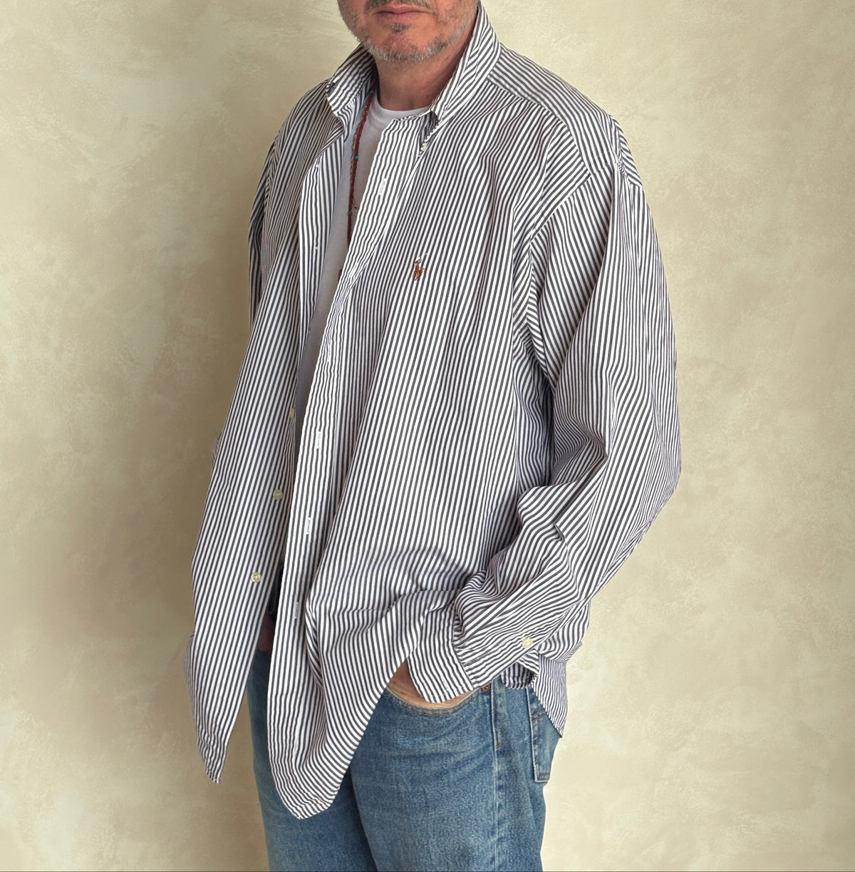 Ralph Lauren Blaire Striped Button-Down Shirt-AJ357 Studio