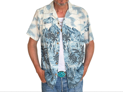Large Vintage 70s Hawaiian Thin Cotton Shirt | Retro Island Style-AJ357 Studio