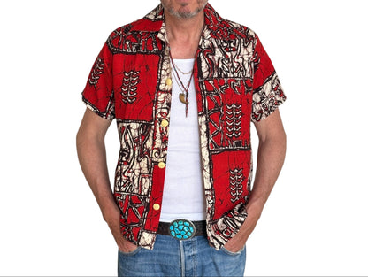 Vintage 70s Hawaiian cotton shirt made by Island Creations. Size Medium-AJ357 Studio