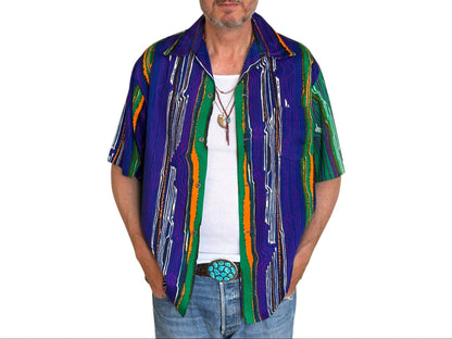 Size M. Vintage 70s Hawaiian cotton shirt made In Hawaii Alfred Shaheen-AJ357 Studio