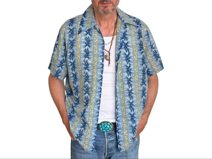 Large Vintage 70s Hawaiian Thin Cotton Shirt | Retro Island Fashion-AJ357 Studio