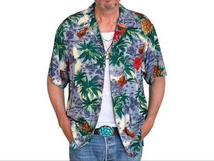 Vintage 90s Hawaiian Rayon Shirt by Utility | Size Medium-AJ357 Studio