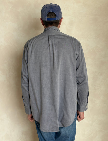Vintage Ralph Lauren Yarmouth Shirt Grey Cotton – Size 16-33