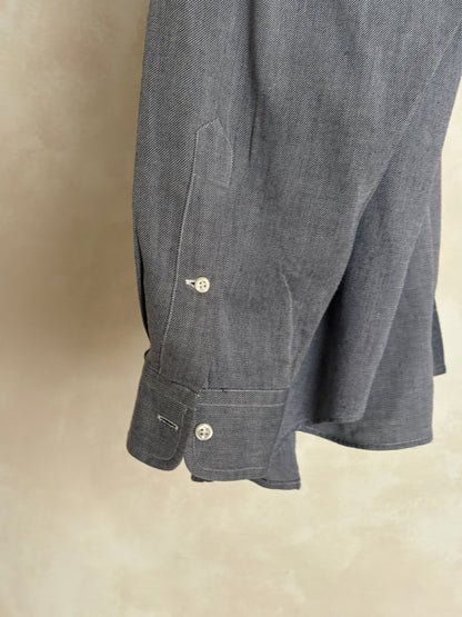 Vintage Ralph Lauren Yarmouth Shirt Grey Cotton – Size 16-33