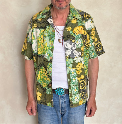 Size L Vintage 60s Hawaiian Cotton Shirt by Jantzen | Retro Aloha Style-AJ357 Studio