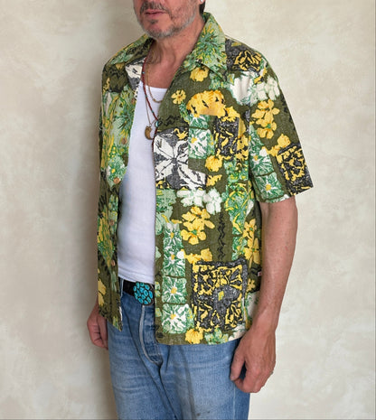 Size L Vintage 60s Hawaiian Cotton Shirt by Jantzen | Retro Aloha Style-AJ357 Studio