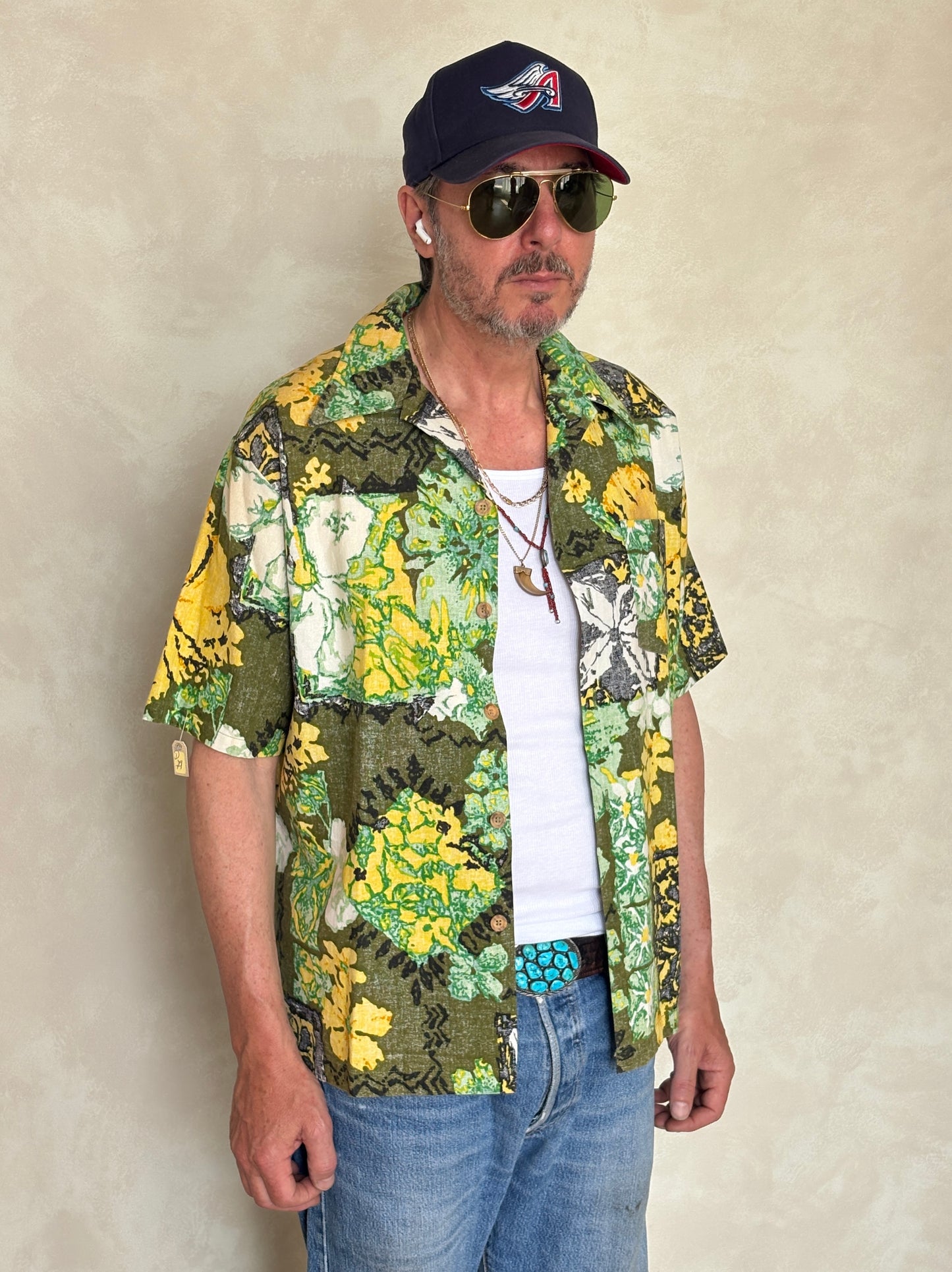 Size L Vintage 60s Hawaiian Cotton Shirt by Jantzen | Retro Aloha Style