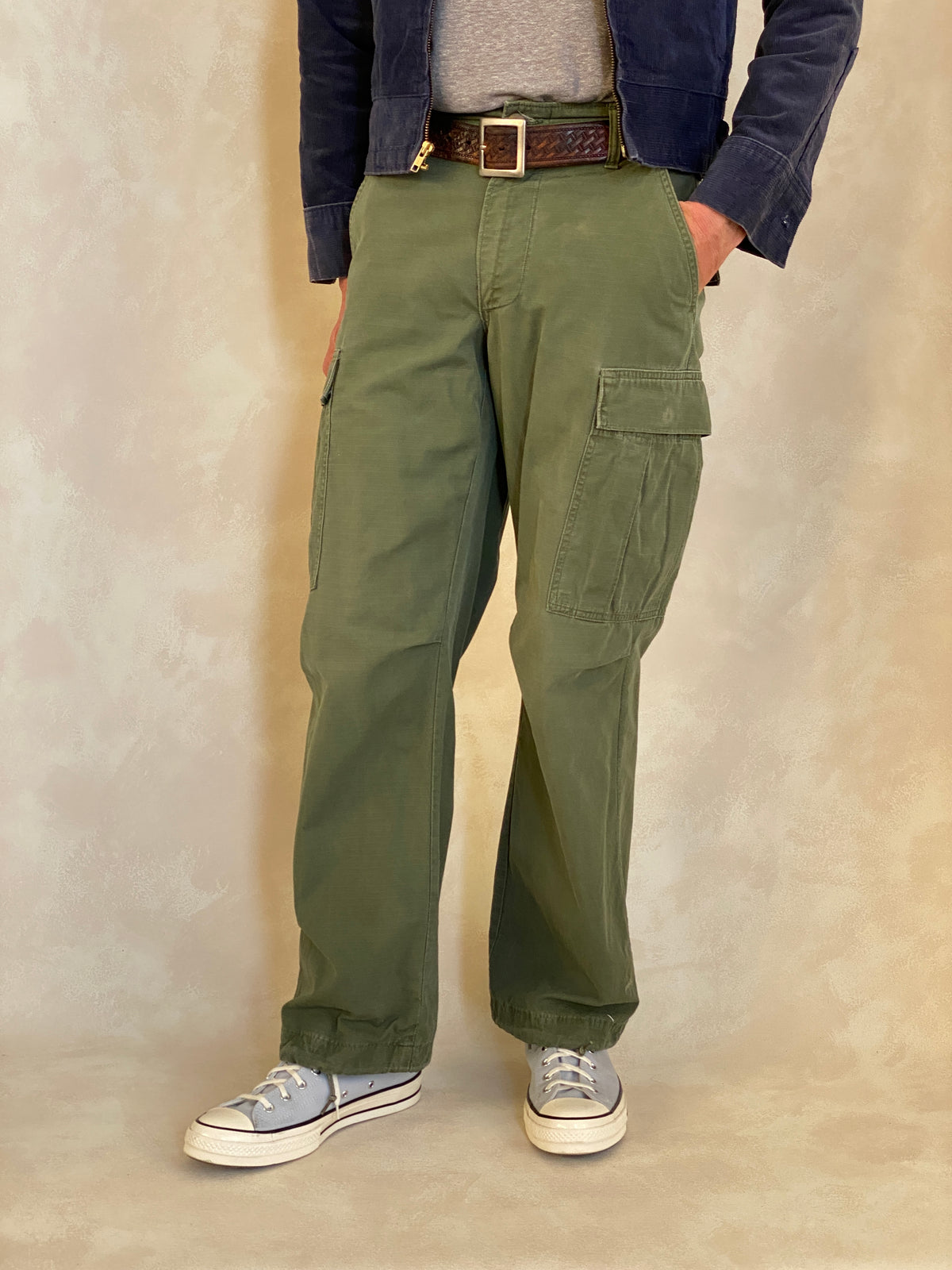 Small Reg. 1968 Authentic US Army Vietnam War Era OG-107 Jungle Pants-military-AJ357 Studio