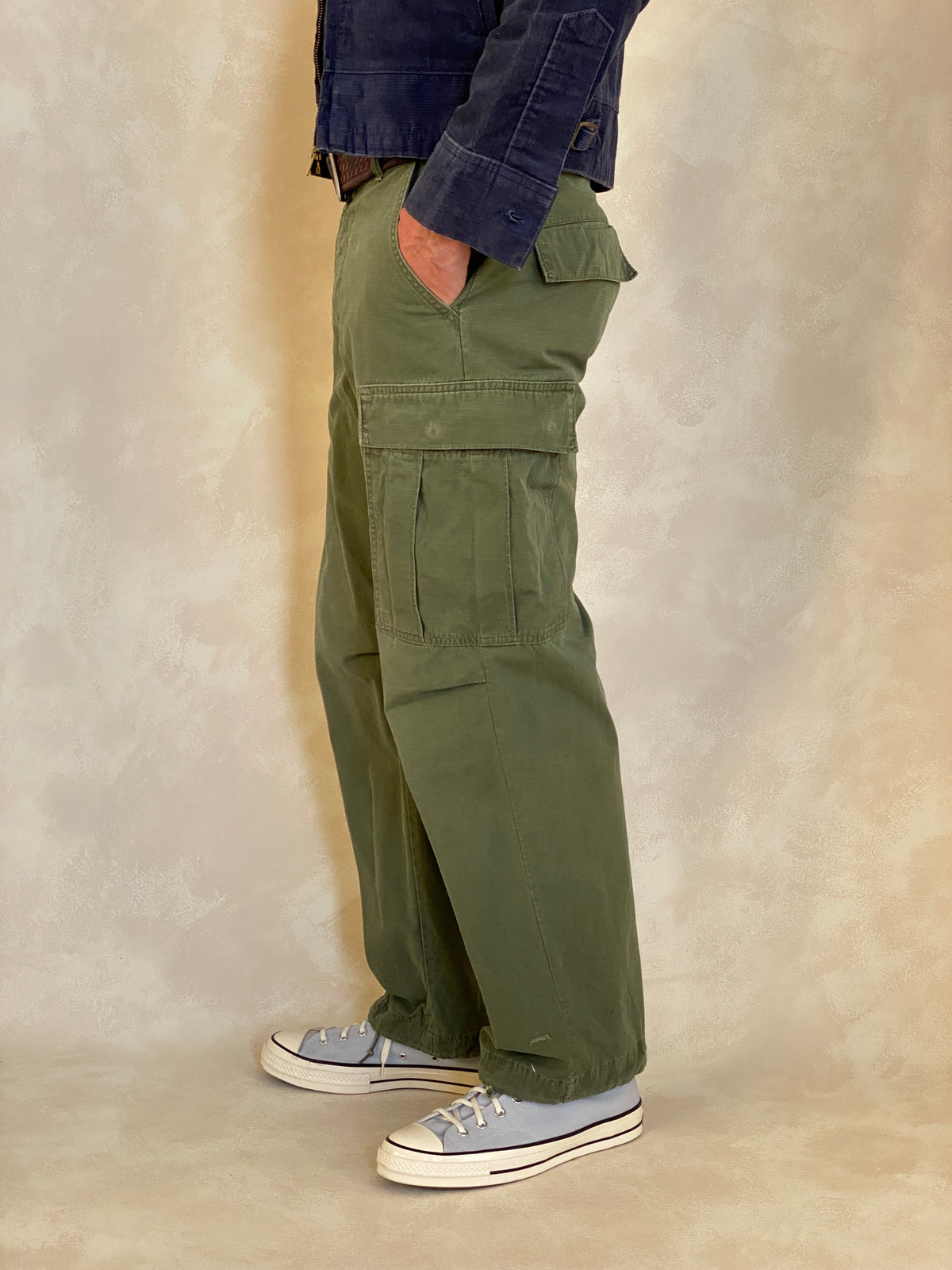Small Reg. 1968 Authentic US Army Vietnam War Era OG-107 Jungle Pants-military-AJ357 Studio
