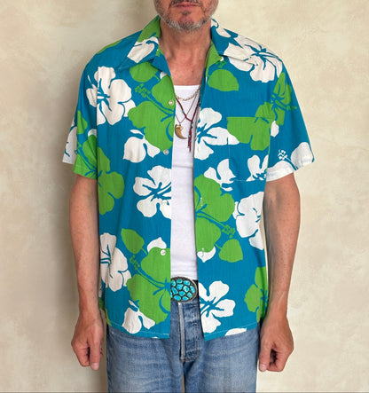 Vintage 60s Hawaiian Cotton Shirt Made in Hawaii | Size M-AJ357 Studio