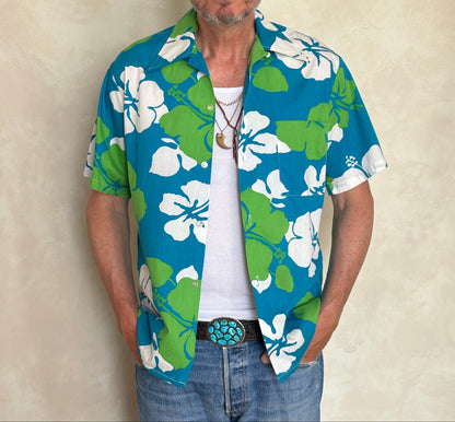 Vintage 60s Hawaiian Cotton Shirt Made in Hawaii | Size M-AJ357 Studio
