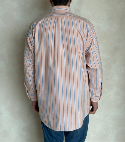 Ralph Lauren Yarmouth Shirt 16-33 Orange Striped Oxford Cotton Button Down