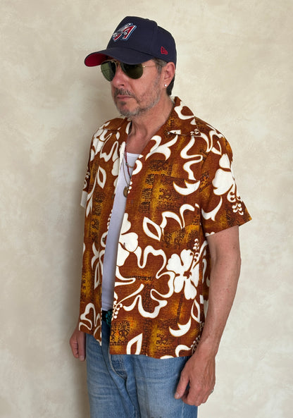 Vintage 60s Hawaiian Cotton Shirt Made in Hawaii | Size Medium-AJ357 Studio