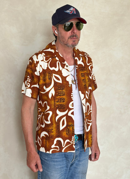 Vintage 60s Hawaiian Cotton Shirt Made in Hawaii | Size Medium-AJ357 Studio