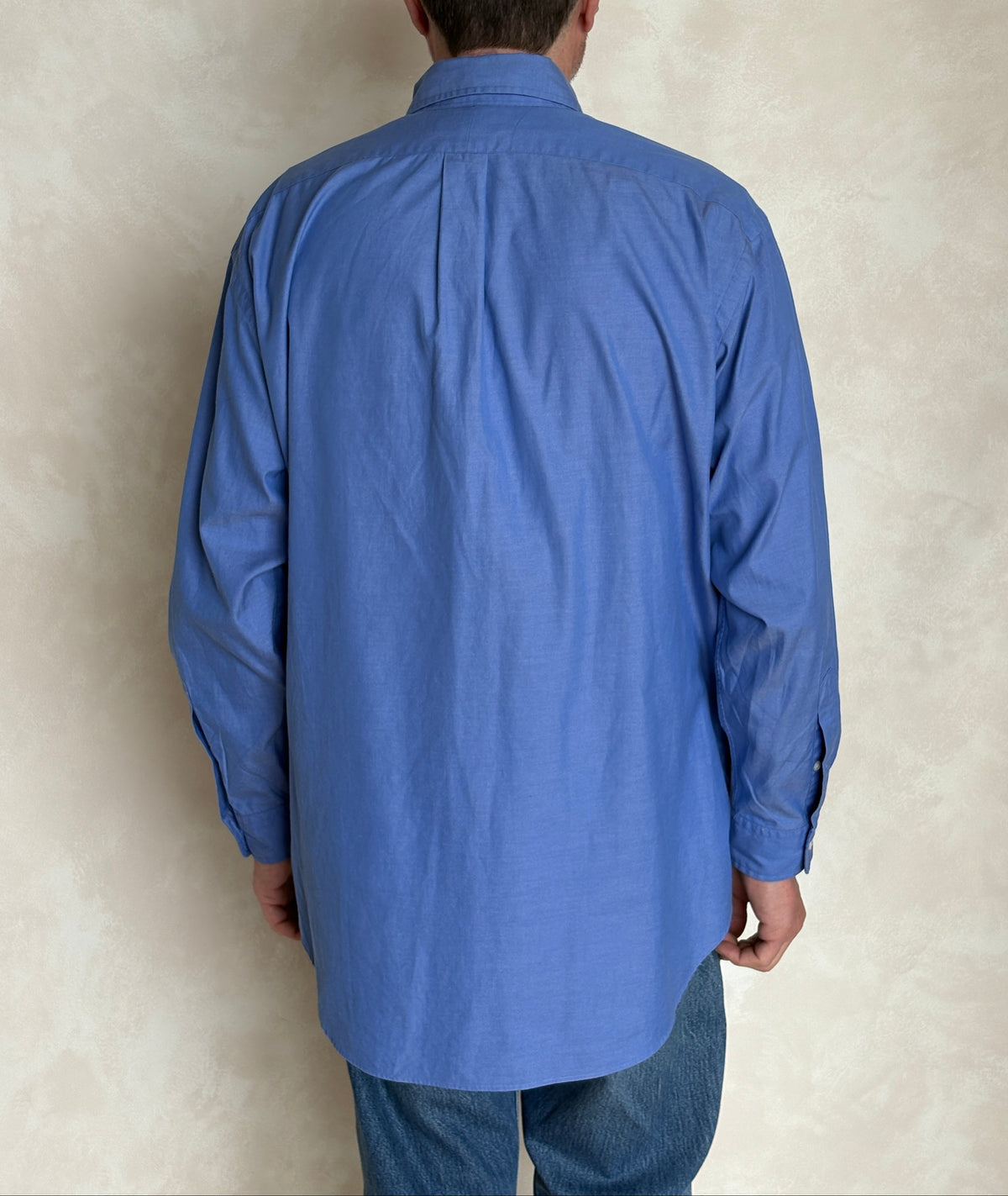 Ralph Lauren Yarmouth Shirt 16-32 Blue Pinpoint Oxford Cotton Button Up-AJ357 Studio
