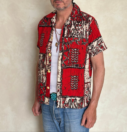 Vintage 70s Hawaiian cotton shirt made by Island Creations. Size Medium-AJ357 Studio