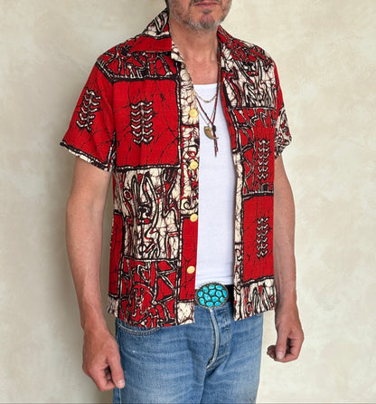Vintage 70s Hawaiian cotton shirt made by Island Creations. Size Medium-AJ357 Studio